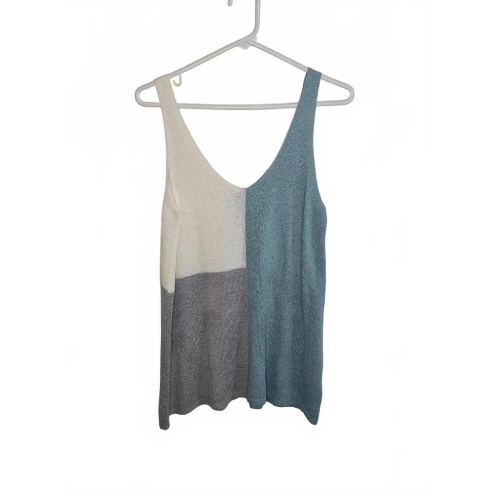 Color Block Knit Tank Top Sweater